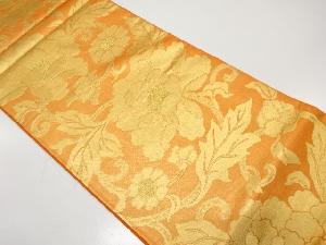 牡丹唐草模様織り出し　袋帯